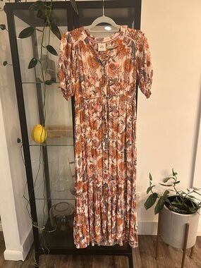 Knox Rose Floral Maxi Dress in Rust & Cream